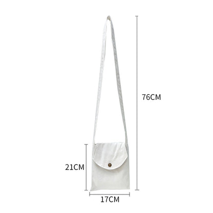 Mini sac à bandoulière en toile de couleur unie pour femme, simple et tendance, style macaron 