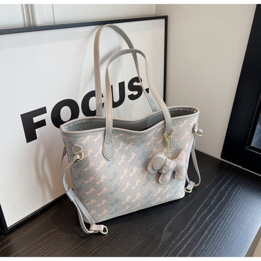 Women Fashion Large Capacity Printed Square Tote Bag