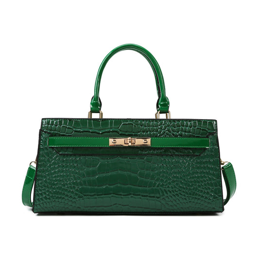 Sac à main élégant et solide à imprimé crocodile pour femme, grande capacité 