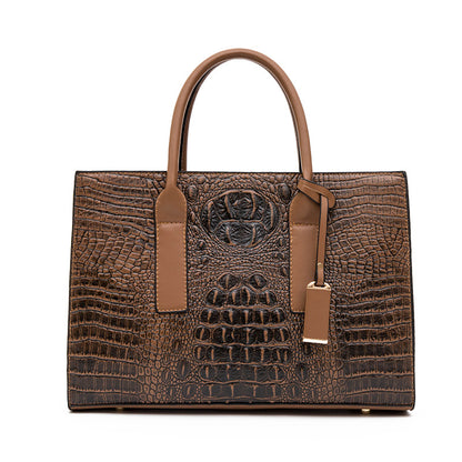 Vintage Crocodile Print Large Capacity Handbags Three-Piece Set