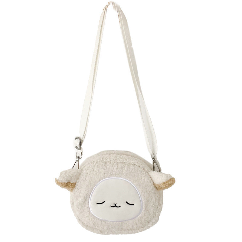 Sac à bandoulière en peluche avec pendentif en forme de poupée de dessin animé pour femme 
