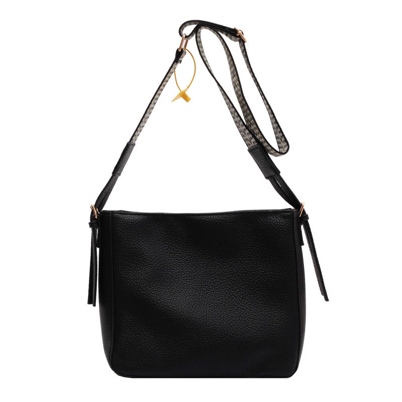 Sac à bandoulière tendance en PU de grande capacité pour femme, couleur unie 