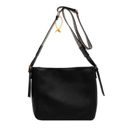 Sac à bandoulière tendance en PU de grande capacité pour femme, couleur unie 