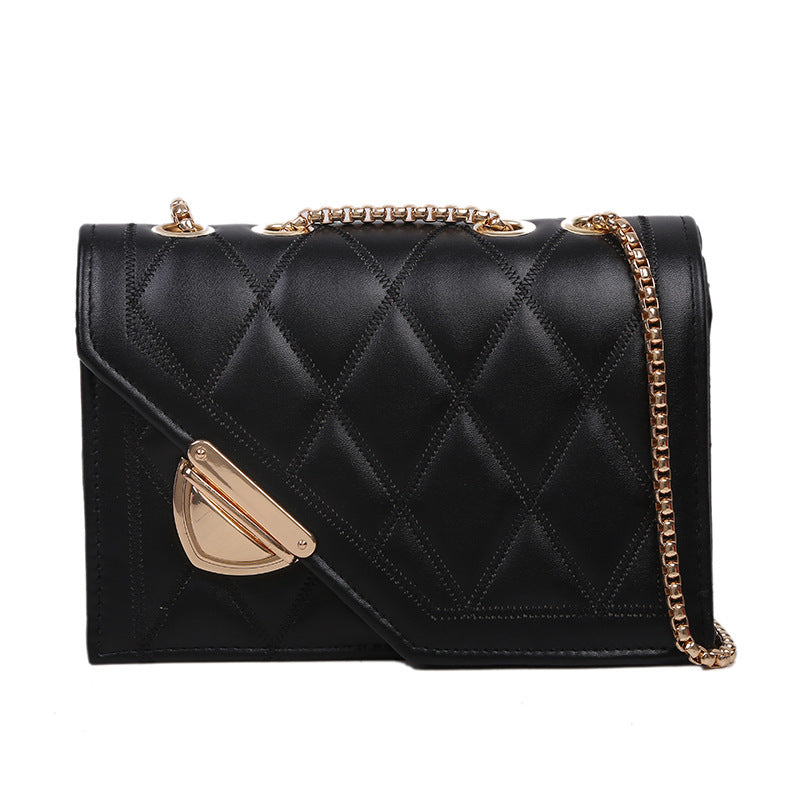 Sac à bandoulière en PU de couleur unie avec boucle à rabat pour femme 