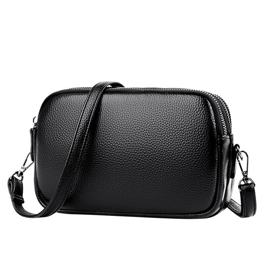 Genuine Leather Soft Leather Women Vintage Design Crocodile Pattern Solid Color Crossbody Bag