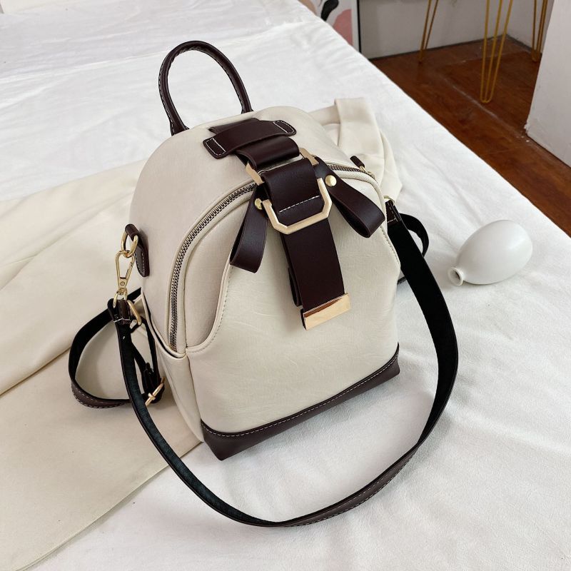 Women'S Retro PU Handheld One Shoulder Messenger Backpack