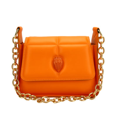 Women Fashion Solid Color Flap Chain Square PU Crossbody Bag