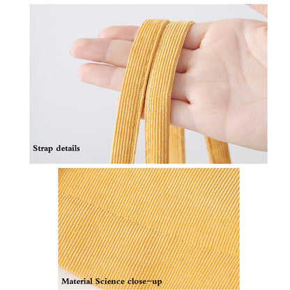 Women Casual Basic Solid Color Large Capacity Corduroy Tote Bag