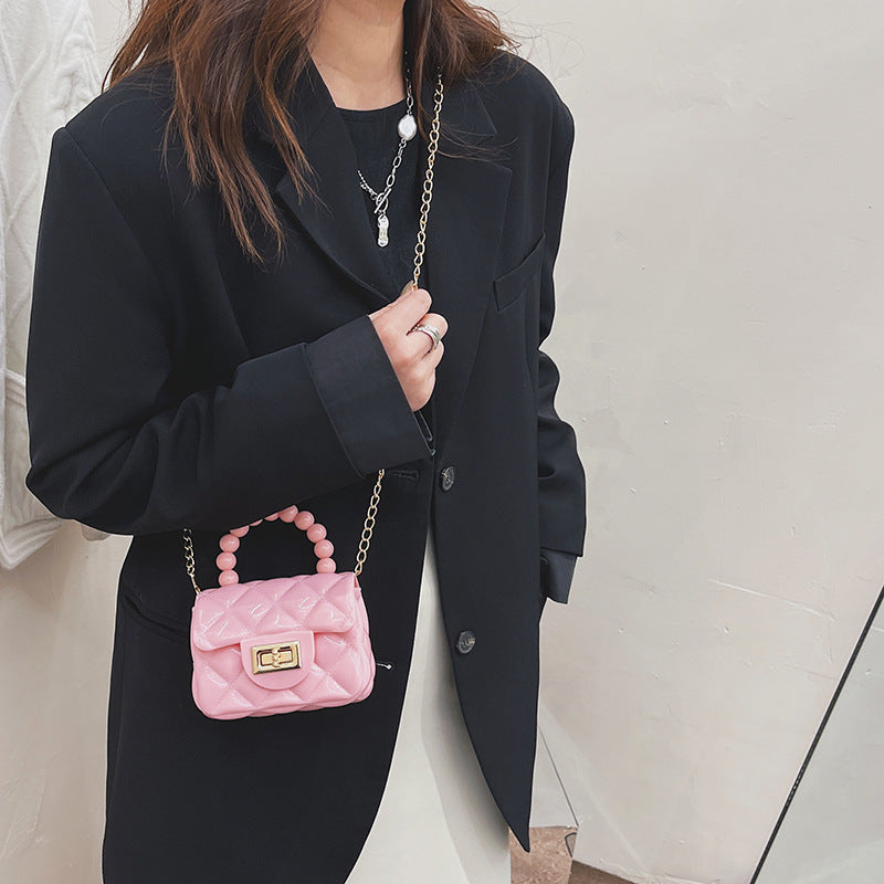 Mini sac messager tendance en gelée solide 