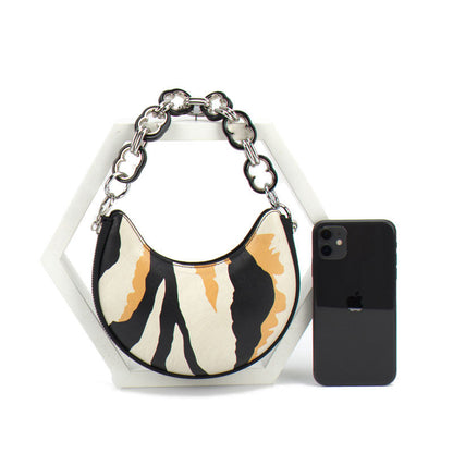 Sac à main à bandoulière en forme de croissant de lune à paillettes pour femme 