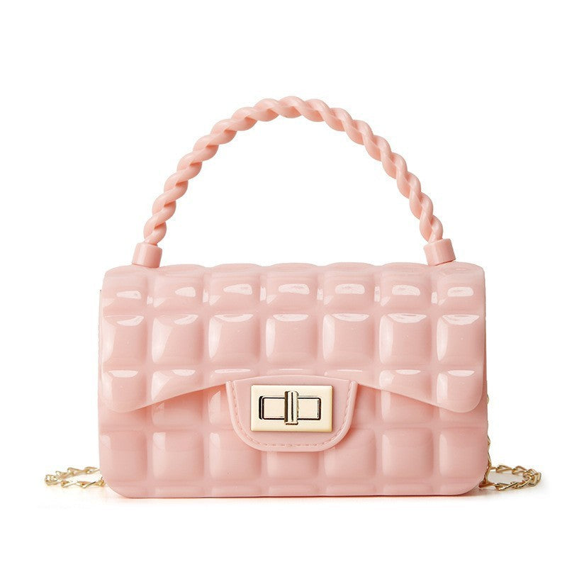 Mini sac messager multicolore tendance pour femme avec chaîne en losange et fermoir 