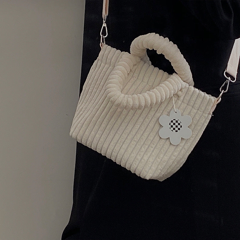 Women Fashion Corduroy Plush Mini Bag
