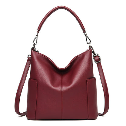 Sac à main élégant et tendance pour femme, sac à bandoulière en cuir souple de grande capacité 