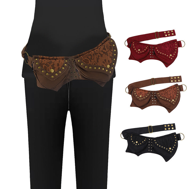 Women Fashion Vintage Metal Waist Bag