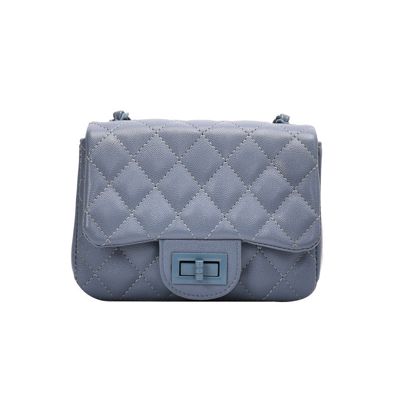 Women Casual Stitching Design Solid Color Quilted Crossbody Bag