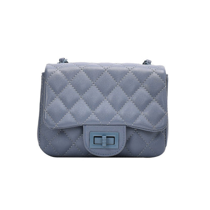 Women Casual Stitching Design Solid Color Quilted Crossbody Bag