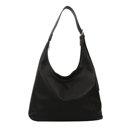 Women Fashion Retro Solid Color Large Capacity PU Tote Bag