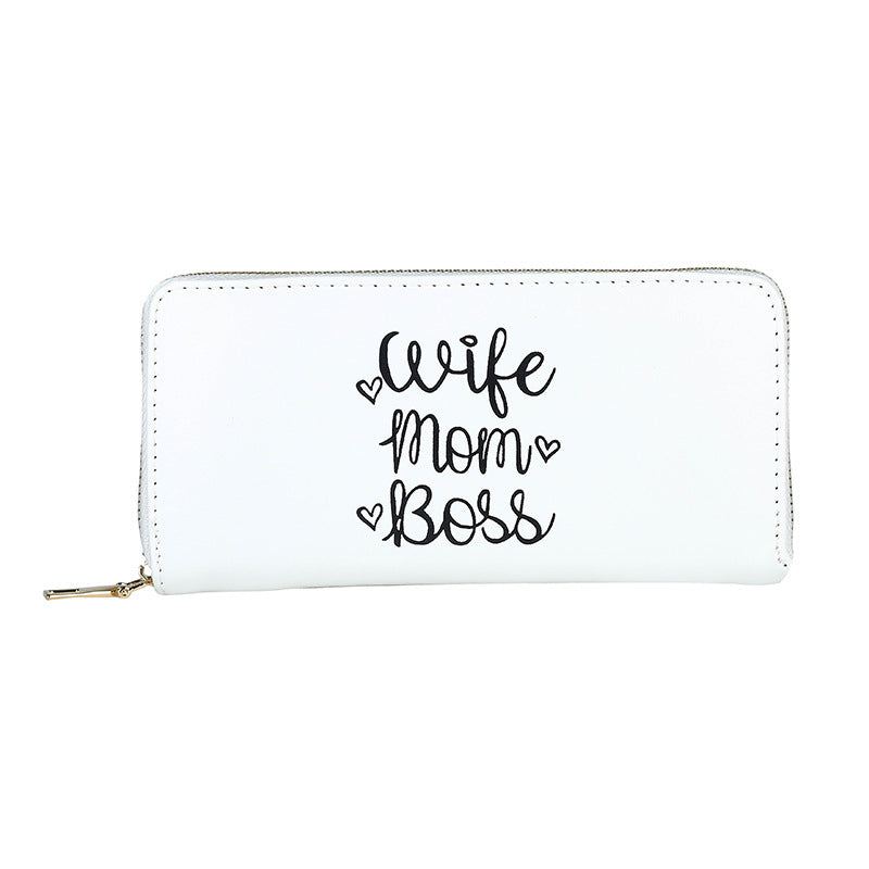 Women Fashion Letter Printing Zipper Coin Purse