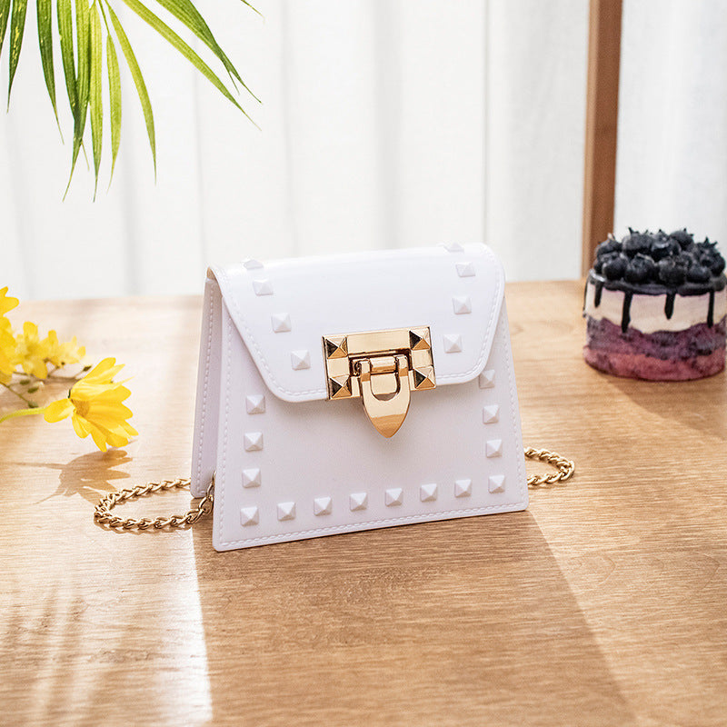 Women Fashion Rivet Chain Messenger Mini Bag