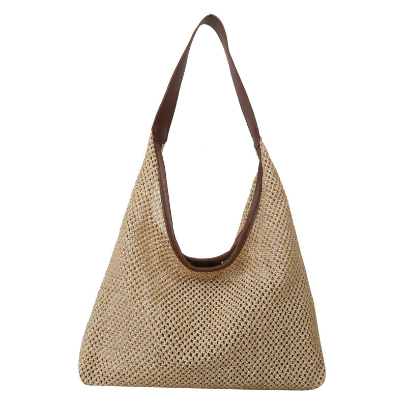 Sac à bandoulière tissé tendance pour femme, idéal pour les loisirs, la plage, les voyages, la plage, 2 en 1 