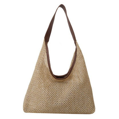 Sac à bandoulière tissé tendance pour femme, idéal pour les loisirs, la plage, les voyages, la plage, 2 en 1 