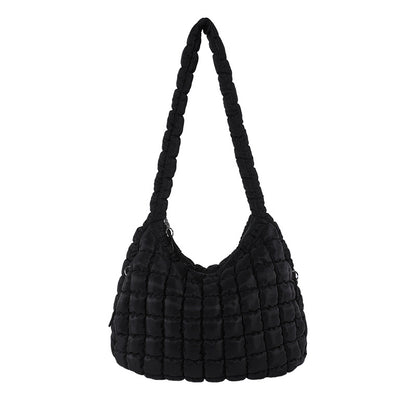 Sac à bandoulière plissé nuage de grande capacité pour femme, couleur unie, tendance 