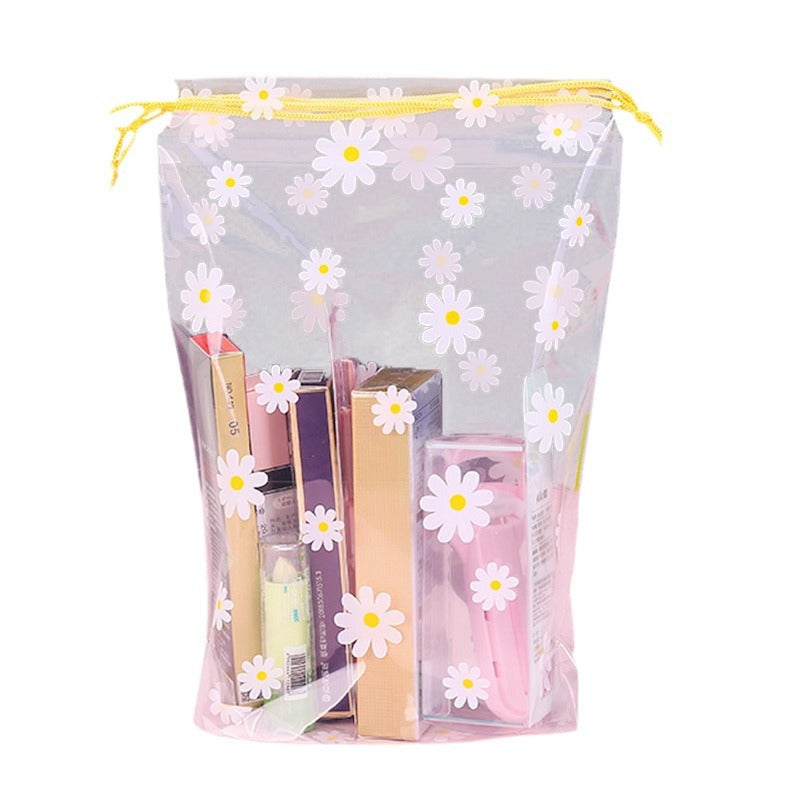 Little Daisy Transparent Drawstring Frosted Plastic Packaging Bag