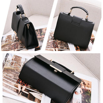 Women Basic Flap Design Solid Color PU Shoulder Bag
