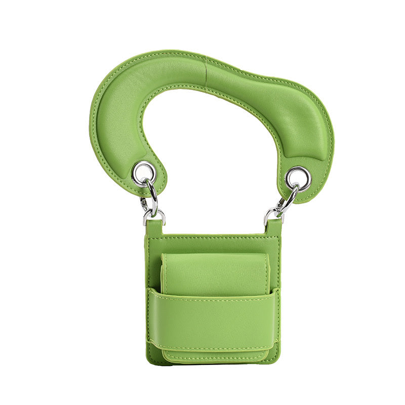 Women Creative Exaggerated Geometric Shapes Solid Color Pu Handle Mini Bag