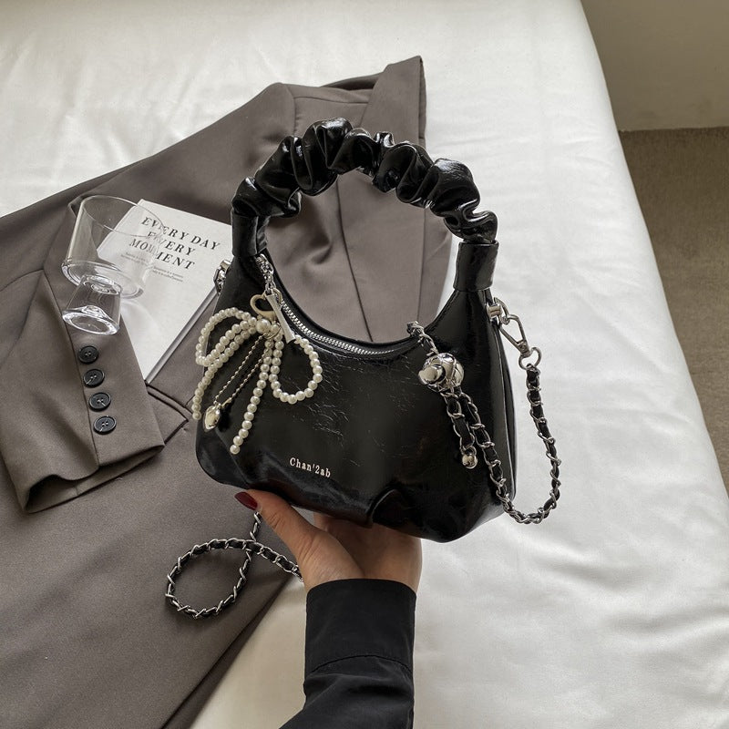 Fashionable Solid Color Chain Handbag Crossbody Bags