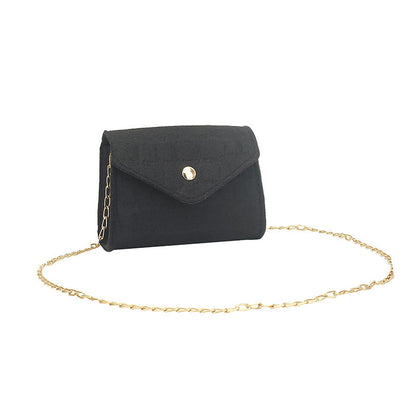 Women Fashion Simple Felt Mini Square Flap Chain Crossbody Bag