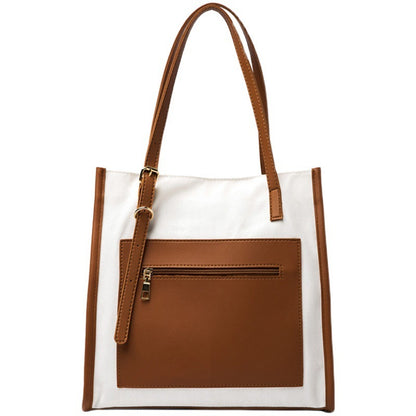 Sac à bandoulière en PU pour femme, décontracté, fermeture éclair, blocage des couleurs, grande capacité