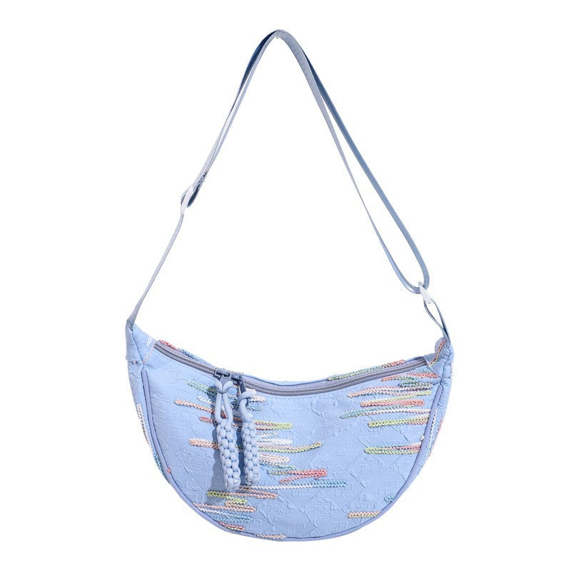 Women Casual Fashion Nylon Zipper Crossbody Chest Bag