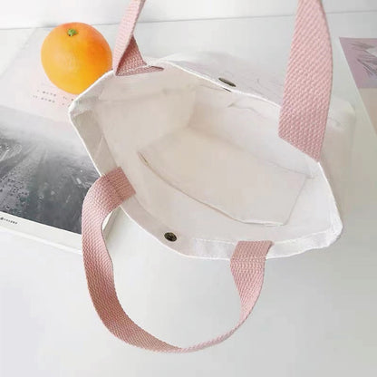 Sac de courses en toile imprimé agneau pour femme, simple et mignon, motif dessin animé 