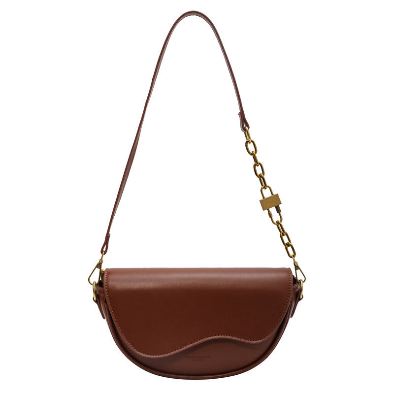 Sac à bandoulière en PU à rabat et fermeture éclair pour femme 