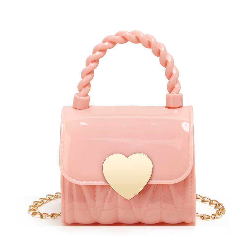 Mini sac messager tendance couleur unie avec cadenas pour femme 