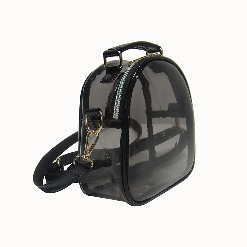 Sac à bandoulière en PU transparent pour femme, design laser 