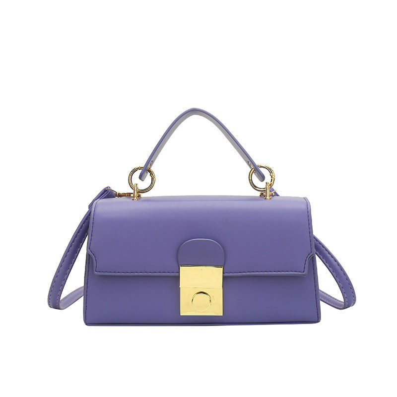 Sac à bandoulière à rabat en PU de couleur unie pour femme