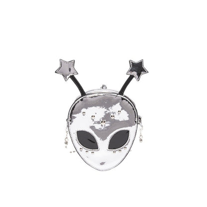 Sac bandoulière gothique créatif à rivets Alien