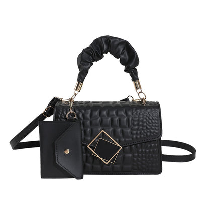 Fashion Solid Color Crocodile Embossed Shoulder Bag