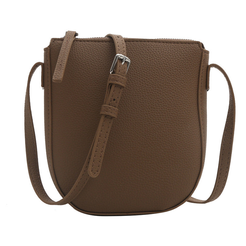 Sac à bandoulière en PU de couleur unie pour femme 