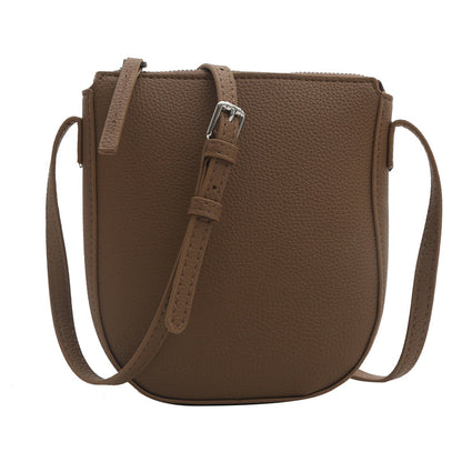 Sac à bandoulière en PU de couleur unie pour femme 