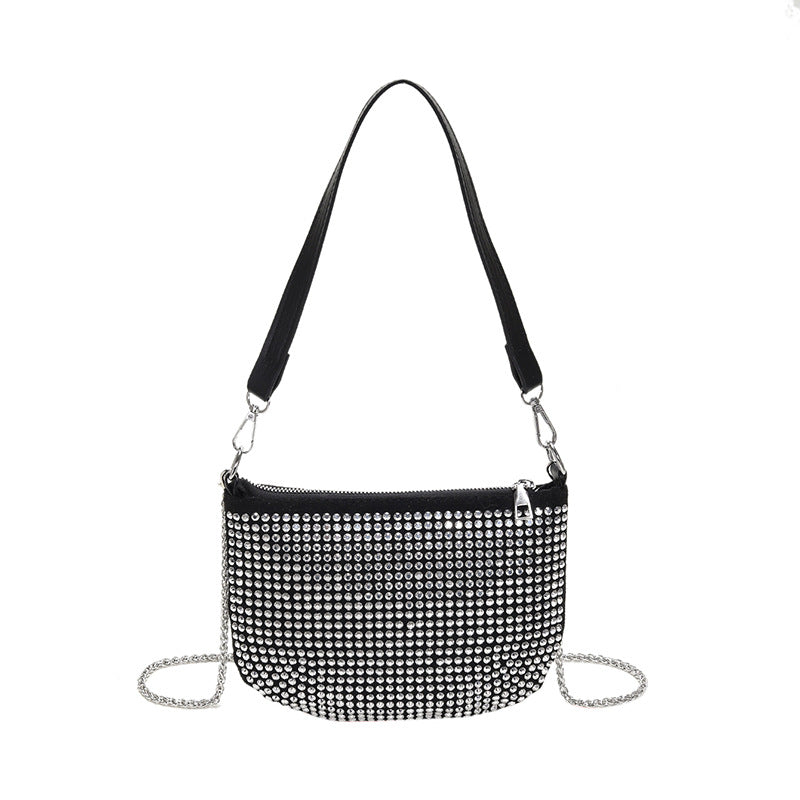 Women Simple Fashionable Diamond Square Chain Crossbody Bag