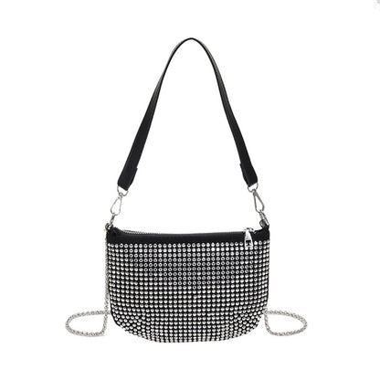 Women Simple Fashionable Diamond Square Chain Crossbody Bag