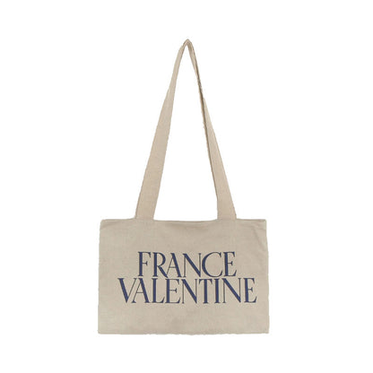 Sac fourre-tout en toile grande capacité pour femme, motif lettre simple, motif Saint-Valentin 