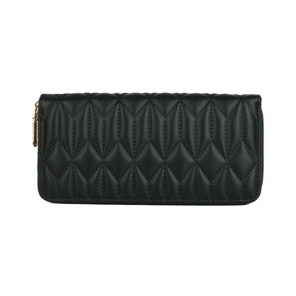 Women Fashion Creasing Solid Color Mid-Length Coin Purse