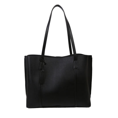 Women Fashionable Simple Solid Color Large Capacity PU Tote Bag