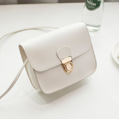 Women Fashion Solid Color Metal Buckle Messenger Mini Bag