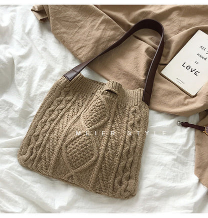 Women'S Fashion Retro Wool Knitted Shoulder Bag