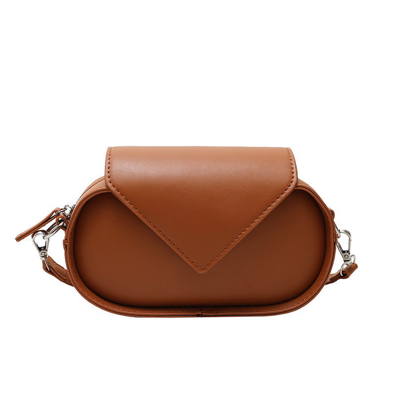 Women Fashion Solid Color Triangle Clapsack Crossbody Bag